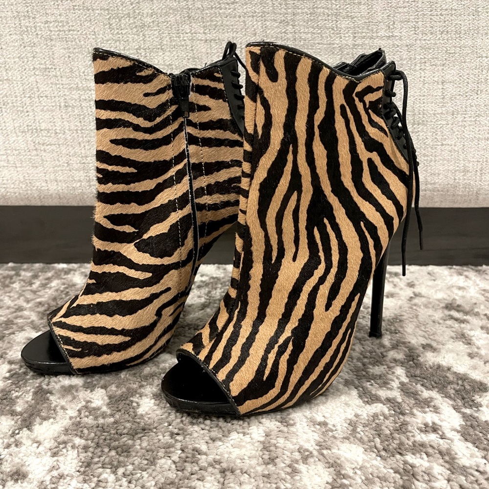 Steven Madden Zebra Print Booties - image 1